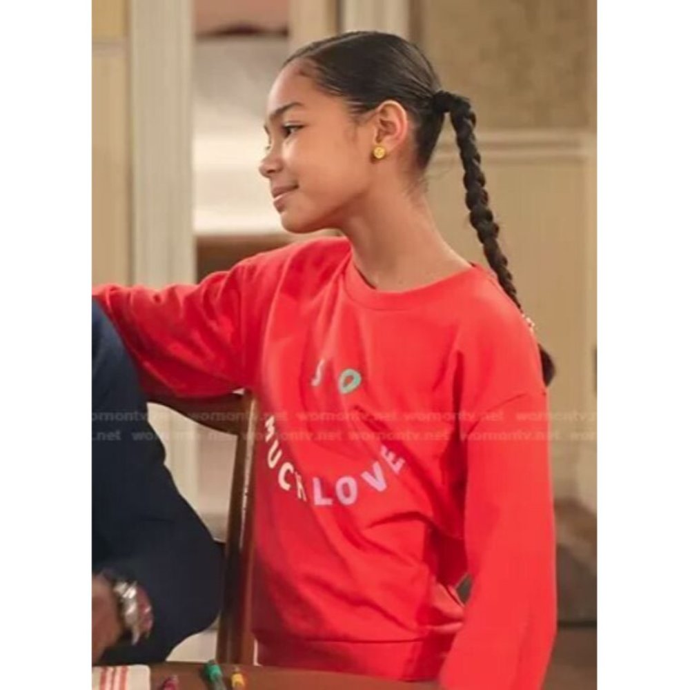 Stem Girls So Much Love Graphic Sweatshirt In Red Poppy Size 7